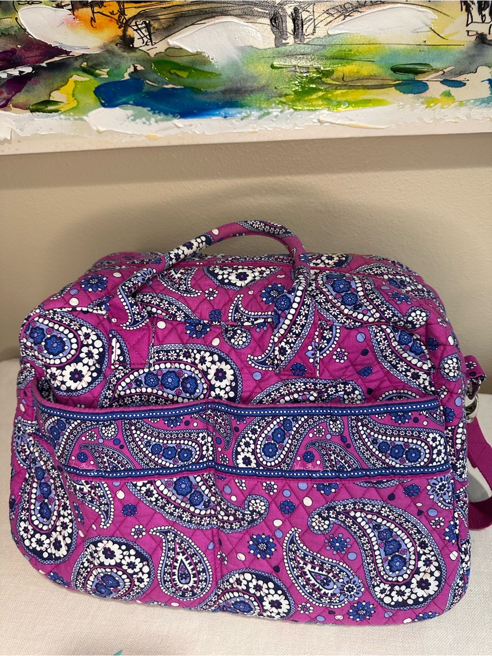 Vera Bradley Pink Paisley Quilted Travel Tote